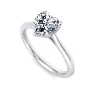 solitaire engagement ring - sl0001 with platinum metal and heart shape diamond