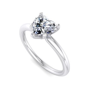 solitaire engagement ring - sl0335 with platinum metal and heart shape diamond