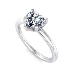 solitaire engagement ring - sl0336 with platinum metal and heart shape diamond