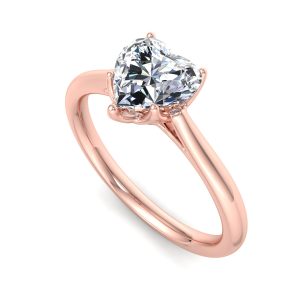 Heart 0.10 Carat Diamond Rings With 18k-yellow-gold Metal