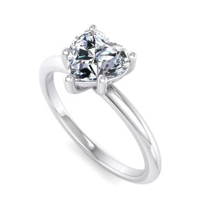 solitaire engagement ring - sl0353 with platinum metal and heart shape diamond
