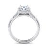 halo engagement ring - hl0062 with 14k white gold metal and emerald shape diamond