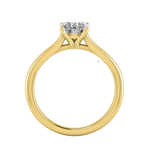 solitaire engagement ring - sl0014 with 14k yellow gold metal and round shape diamond