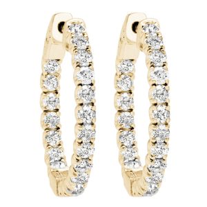 Round Three Prongs 0.10 Carat Diamond Earrings With 18k-yellow-gold Metal