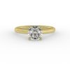 solitaire engagement ring - sl0014 with 14k yellow gold metal and round shape diamond
