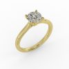 solitaire engagement ring - sl0014 with 14k yellow gold metal and round shape diamond