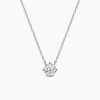 prong solitaire pendant with platinum metal and round shape diamond