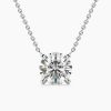 prong solitaire pendant with platinum metal and round shape diamond