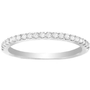 2.5mm Baguette Traditional Slightly Curved Women Wedding Ring With 18k-white-gold Metal