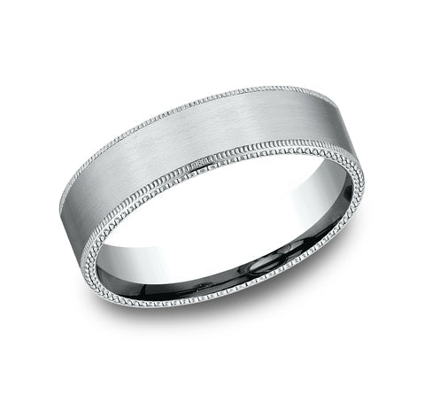 1.3mm Heart Traditional Slightly Curved Men Wedding Ring With 18k-white-gold Metal
